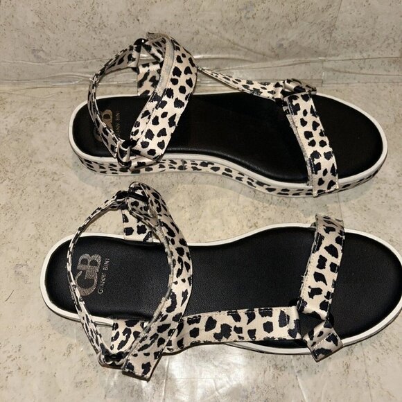Gianni Bini Animal Print Boho Strappy Ankle Strap Platform Sandals Size 9 - Picture 3 of 7